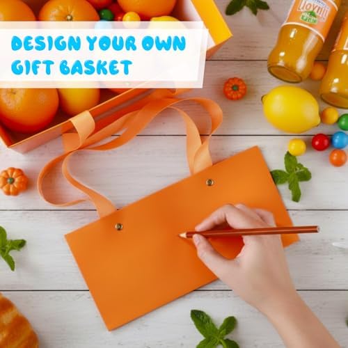 Glenmal 72 Pcs Gift Baskets with Handles Bulk, Empty Kraft,Orange - Image 6