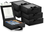 Hammont Gift Boxes - Hostess Sectional Boxes -Food Grade PET Boxes with Window Slot- 6 Pack of Cookie|Cupcake Boxes (Black) by Hammont