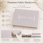 Personalized Linen Wedding Guest Book, Custom Photo Album 29 x 21.5 cm - Image 6