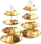 2 Pack 4 Tier Cupcake Stand, 17.1" Gold Dessert Stands for Dessert Table, Stainless Steel Tiered Tray Stand for Wedding, Birthday & Party by Oungy