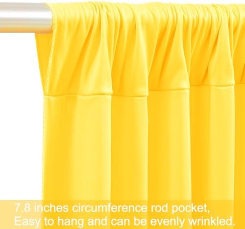 40ft x 12ft Yellow Backdrop Curtains Wrinkle Free Backdrop Curtain for Wedding Parties Yellow Fabric Backdrops Drapes Back Drop Cloth Bridal Shower Stage Curtains Wedding Decorations for Reception - Image 7