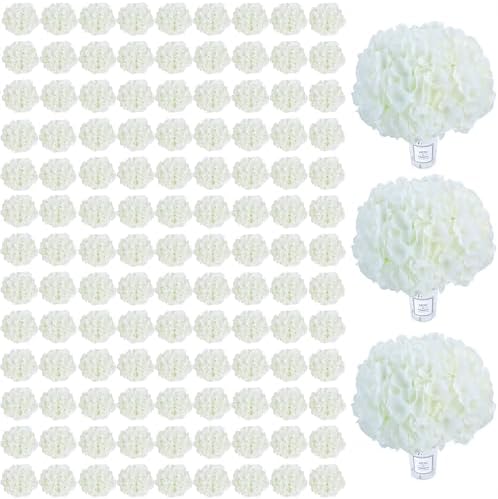 AVIVIHO 105pcs Fake Flowers White Hydrangea Artificial Flowers Bulk by Aviviho