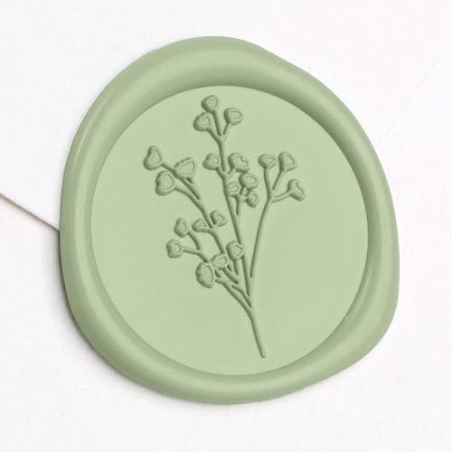 UNIQOOO 50 Pack Pre-Folded Graceful Green Bloom Vellum Jackets&UNIQOOO Wax Seal Stickers - Baby‘s Breath - Image 7