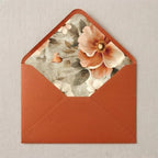 50PCS A7 Burnt Orange Envelopes, 5.3×7.6'' Floral Liner Envelopes by KUCHYNEE