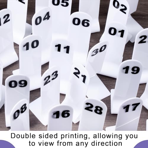 Tuanse 1-30 Table Order Numbers,Restaurant Double Sided Acrylic Sign, White - Image 3