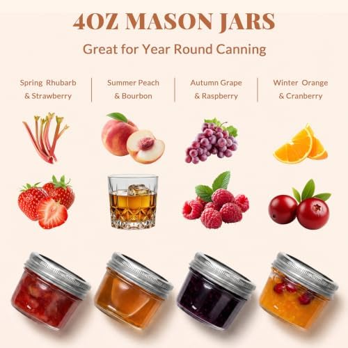 CycleMore 4oz Mason Jar, 40 Pack with Silver Split Lids - Image 7
