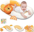 4 in 1 Tummy Time Mat with Educational Cards, Play Mat & Sitting Support for Newborn 0-12 Months, Infant Baby Sit Me Up Floor Seat, Sensory Skills Gifts, Lion by Unknown