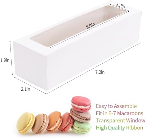 NPLUX Bundle of Gold Bakery Boxes and White Macaron Boxes for Birthday Baby Shower Party - Image 7