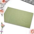 25 Pieces A7 Pocket Invitations (5.12 x 7.09) Trifold Wedding Invitation Cards for 5x7 Invites Wedding Bridal Shower Engagement Birthday Sweet 16 (Matte Sage Green) - Image 2