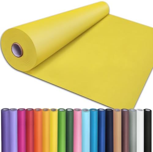 PerkHomy 24" x 2,400" (200') Lemon Yellow Kraft Paper Roll for Craft Bulletin Board Paper Art Table Covering Crafting Gift Wrapping Bouquet Packing Parcel 80GSM 55LB (Lemon Yellow, 24" x 200') by PerkHomy