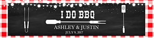 100 I Do BBQ Chalkboard & Gingham Wedding Anniversary Engagement Party Water Bottle Labels Birthday Party Easy to Use Self Stick Labels - Image 2