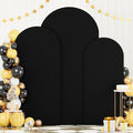 FOTSHARER Set of 3 Wedding Arch Covers 4FT 5FT 6FT Black Arch Backdrop Cover 2-Sided Spandex Arched Fabric Cover Round Top Backdrop Covers Balloon Arched Stand Cover for Party Bridal Shower Ornaments by FOTSHARER