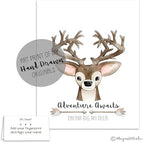 Neutral Deer Theme Fingerprint Poster for Woodland Baby Shower Guestbook Alternative, Hunting Theme Thumbprint Tree, Deer Head, Neutral Woodland Baby Shower Ideas (11x14 Inches, Neutral) - Image 3