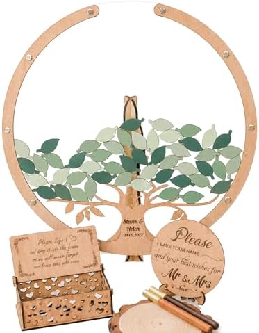 Wedding Guest Book Alternative Tree with Leaves, Personalized Drop Box by GIFTSH0PBYHELEN