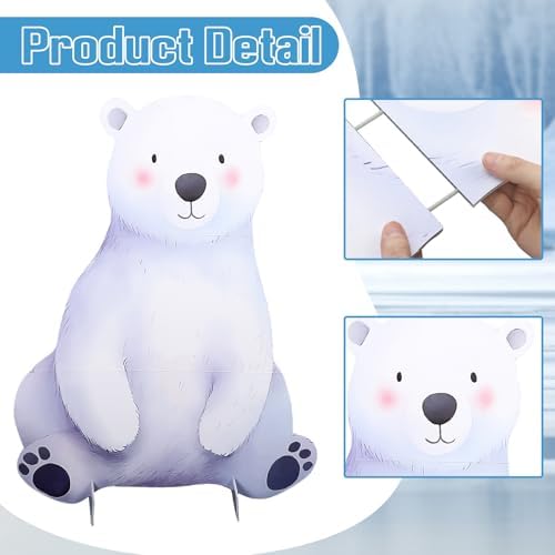 Leinuosen 3 Pcs Large Winter Arctic Animal Party Stand Decor Set 23"-35" - Image 3