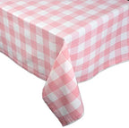 DII Buffalo Check Collection, Classic Farmhouse Tablecloth, 60 x 120, Pink & White - Image 2