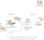 Andaz Press 56-Pack Personalized RSVP Postcards for Wedding Coral Watercolor Florals Cardstock Response Reply Cards for Bridal Shower Baby Shower Birthday Event Custom Date Return Address 4 x 6-Inch - Image 5