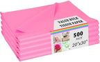 500 Sheets of Pink Tissue for Gift Bags - Bulk Wrapping Tissue, 20 X 30 Inches. Ideal Pink Packaging for Gift Wrap, Filler, Crafts, DIY Projects, Weddings, Birthdays, Baby Showers, Valentine's Day by PINWATT
