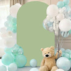 FANPROMS Spandex Arch Cover Sage Green 4.6x8FT Wedding Arch Cover Round Top Chiara Backdrop Cover Party Arch Stretch Cover Arched Backdrop Stand Cover for Reception Wedding Shower Event Decorations - Image 5