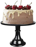 Round Cake Stand, 11 Inch, Black, Melamine, Dessert Cupcake Display Tray for Wedding, Birthday, Party, Baby Shower, Christmas (Black) by Unknown