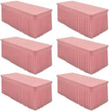 6 Packs Dusty Rose Spandex Table Cloths 6 Foot, Fitted Stretch Table Cover with Skirts 30x72 Inch, Wrinkle-Free Floor Length Tablecloths Rectangular for Weddings Parties Banquets Events Decorations by Shillance