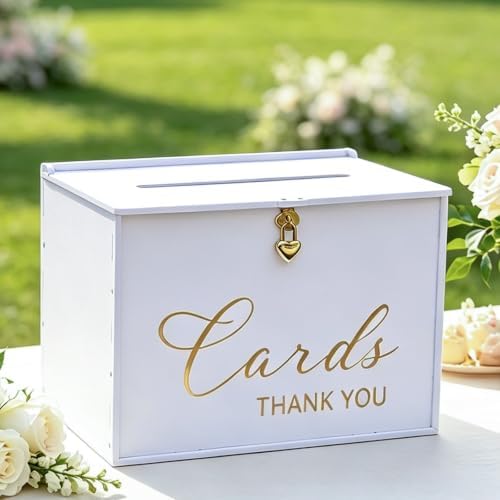 Extra Large Card Box with Lock & Slot, Big Wedding Card Holder by SOFARKKTPARTYCARDBOX