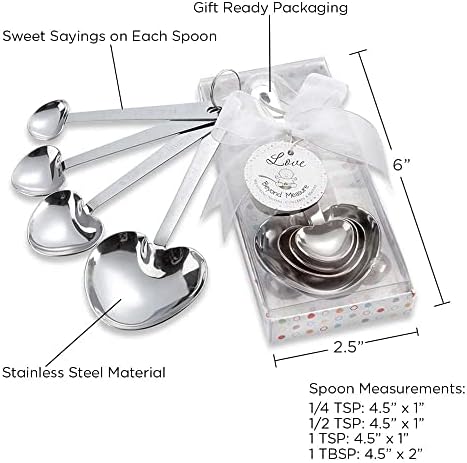Kate Aspen Love Beyond Measure Heart Shaped Measuring Spoons in Gift Box - Set of 24 - Guest Gift, Party Souvenir Favor or Decorations for Baby Shower - Image 6