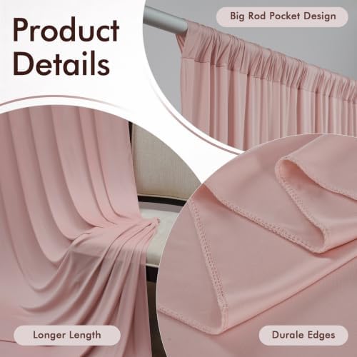 50ftx12ft Dusty Pink Backdrop Curtain for Wedding Party 10 Panel 12FT Tall - Image 5