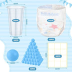 VioraWhite 60 Pcs Funny Baby Shower Diaper Games, Blue - Image 6