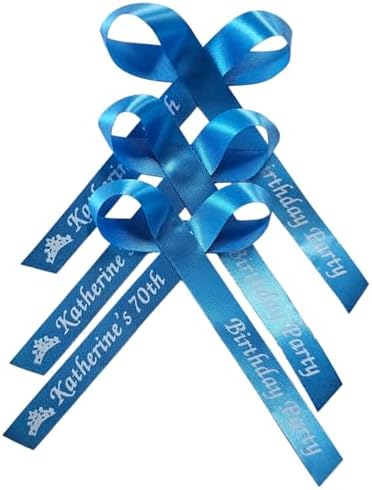 Personalized Ribbons Bows 25 for Wedding Bridal Shower Baby Favor, Party Favors, Quinceanera Anniversary Sweet 16 Custom Made Names (Turquoise) - Image 5