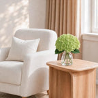 Green Artificial Hydrangea Flowers with Vase for Rustic Cottage Foyer Decor - Image 3