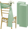 fani 60 PCS Satin Chair Sashes, 7x78 Inch, Sage Green by fani
