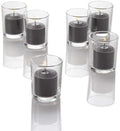 Set of 144 Richland Votive Candles Black Unscented and 144 Clear Glass Eastland Votive Holders by Richland