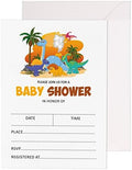 Pack of 30, Boy/Boy Baby Shower Party Collection, Baby Shower Invitation Cards, Fill in the Blank Invites WIth Envelopes, Dinosaur Theme Party Supplies by Inkdotpot