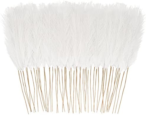 obbsie 150PCS White Faux Pampas Grass Decor, 21.6" Fluffy Vase Filler by ObbsieDirect