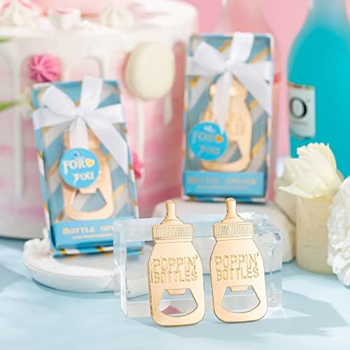 24 Baby Bottle Opener Baby Shower Favorites, Gifts, Decorations, or Souvenir Guest Gift Boxes, Poppin Designed for Boys (24 Pack Blue) - Image 6