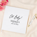 Andaz Press Personalized Baby Shower Guestbook with Gold Accents, Oh Baby Custom Guestbook, Gender-Neutral, White Guest Sign-in Registry, 120 Pages 8.5" Memories Book DIY Scrapbook Photo Album - Image 4