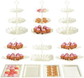 10 Pack Cake Stand Set with 3 x Two-Tier and 3 x Three-Tier Cupcake Stands, Plastic Dessert Table Stand Set 3 Tired Cookie Tray and 4 Pcs Dessert Trays by PCFCZDESSERTSTANDS