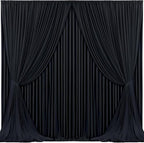 20x10ft Black Backdrop Curtain for Wedding Parties Wrinkle Free Fabric Black Drapes Backdrop Decoration for Baby Shower Birthday Photography Decoration 4 Panels, 5ft x 10ft by Gogoparti