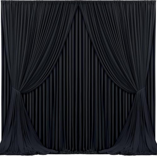 20x10ft Black Backdrop Curtain for Wedding Parties Wrinkle Free Fabric Black Drapes Backdrop Decoration for Baby Shower Birthday Photography Decoration 4 Panels, 5ft x 10ft by Gogoparti