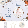 Personalized Baby Milestone Blanket for Boys Girls Baby Month Blanket- First Year Calendar Monthly Growth Chart - Baseball Print Halloween Birthday Gifts for Infant Todder(FixedSize) by Dyoart