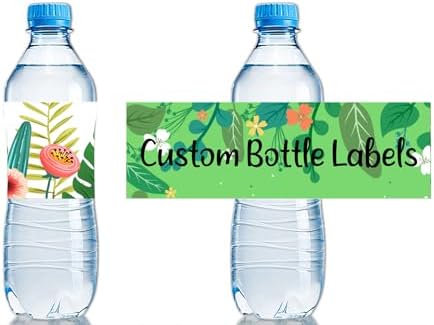 100-500pcs Custom Water Bottle Labels for Birthday, Anniversary, Bridal Shower, Baby Shower, Personalized Waterproof Water Bottle Decorations Stickers with Your Design (Multicolor, 8"×2") by Printyourdream