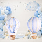 2 PCS Large Hot Air Balloon Baby Shower Decorations, Blue Hot Air Balloon Cardboard Theme Birthday Party Decor for Backdrop Yard Signs Standup Photo Booth Props - Image 7