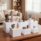 Zonon 6 Pcs Metal Buffet Risers, 4.9 Inches to 9.8 Inches Dessert Table Display Set, White Food Risers for Buffet, Metal Display Stands for Wedding Bridal Birthday Party Supplies - Image 6