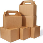 Happyhiram 50 Pack Brown Kraft Large Gable Boxes with Handles, 9x6x6 Inch by HappyHiram