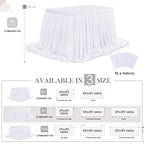 White Table Skirt Chiffon 9FT Sheer Tablecloth for Birthday Party Sweetheart Cake Table Decoration Wedding Table Skirt 2 Layer - Image 6