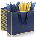 Addblu 24 Pack Navy Blue Large Gift Bags with Handles & 72 Tissue Papers by Unknown