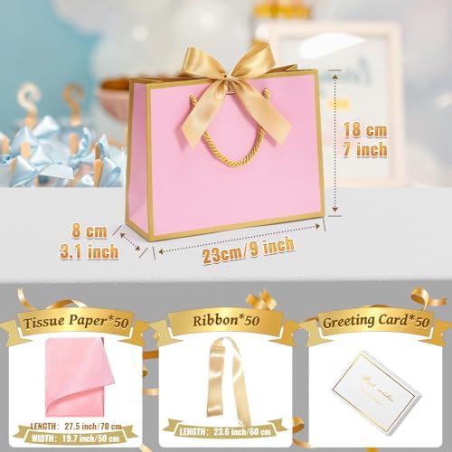 DOYIDE 50 Pcs Thank You Gift Bags with Tissue Paper & Handles, 9x7x3.1inch - Image 4