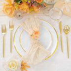 ejonirinjonir 180pcs Elegant White Plastic Plates for Wedding, Gold Trim - Image 2
