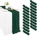 20 Pack Cheesecloth Table Runner 17 x 108 Inch, Emerald Green by REWOMC